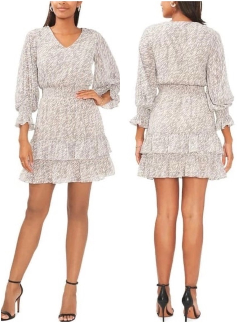 MSK Women's Neutral Smocked Mini Shift Dress 🤍🌿